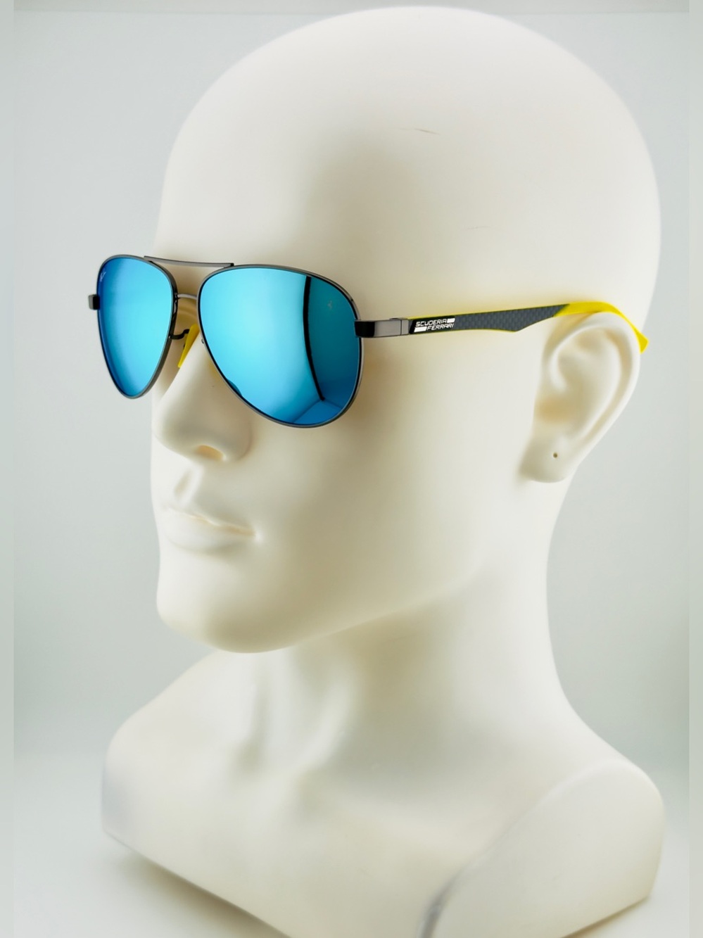 Ray-Ban Sunglasses RB8313M Scuderia Ferrari Black Frame with Blue Mirror lenses - Picture 2 of 16